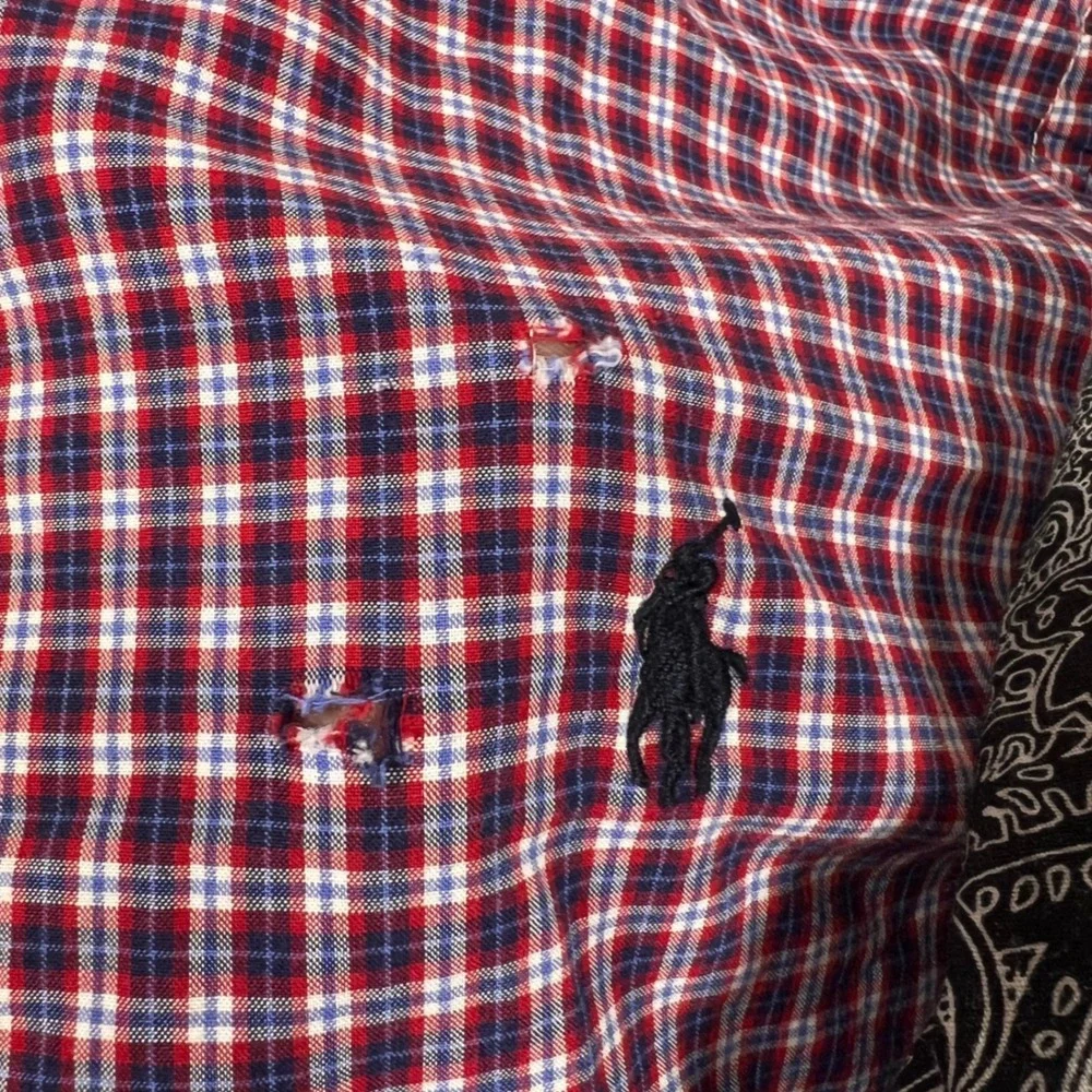 Kids Ralph Lauren Plaid & Rock & Roll Cowboy Paisley Western Shirt Bundle Size M